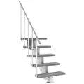 Produktbild: Außentreppe DOLLE Gardenstep mit 5 Stufen (Geschosshöhe: 92,5-112,5 cm) │ 80 cm Stufenbreite │ Stufenauflage Trimax® Grau │ Mit Steiggeländer