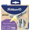 Produktbild: Pelikan Textmarker 490 eco, 6 Stück(e), Mehrfarbig, Meißel, Recycelbarer Kunststoff, Fett/Fein/Mittel, 1 mm