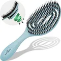 Produktbild: Bio Haarbürste ohne Ziepen mit Wildschweinborsten - Entwirrbürste mit einzigartiger Spirale, nachhaltiges Material - perfekt für nasse&trockene Haare, mehr Glanz, Volumen & gesunde Haarpflege, Blau
