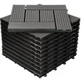 Produktbild: ECD Germany WPC Terrassenfliesen 30x30 cm 11Er Spar Set Anthrazit Mosaik