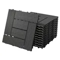 Produktbild: 11x WPC Terrassenfliesen Balkonfliese Klickfliese Mosaik 30x30cm Anthrazit 1m²