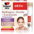 Produktbild: Doppelherz Kollagen + Biotin + Ceramide Ampullen für gesunde Haut und Haare 10 St.