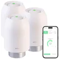 Produktbild: revolt Smart Home Thermostat: 3er-Set Heizkörper-Thermostate mit App-Programmierung, Bluetooth (Fenstererkennung, Heizkörperthermostate Danfoss)