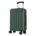 Produktbild: yonsly Koffer Suitcase M Dunkelgrün, Trolley Reisekoffer, Rollkoffer Handgepäck, Kabinenkoffer mit 4 Rollen 360°, Hartschalenreisekoffer, Zahlenschloss, Weicher Gummigriff