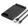Produktbild: UGREEN Festplattengehäuse 2,5 Zoll USB C 3.2 Gen 2 auf SATA III bis zu 6 Gbps Externes Gehäuse für SSD und HDD in Höhe 9.5mm/7mm UASP unterstützt, SATA Gehäuse mit USB C 3.1Kabel werkzeugfreie Montage