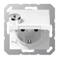 Produktbild: Jung AS1520BFKLSLWW Schutzkontakt-Steckdose, 16 A 250 V ~, SAFETY+, Klappdeckel, mit Sicherheitsschloss, Thermoplast, Serie AS, alpinweiß