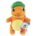 Produktbild: Pokémon Charmander Plüschtier, 20,3 cm, mit Winterhut-Zubehör, offizielles Lizen