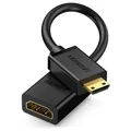 Produktbild: HDMI-Buchse auf Mini-HDMI-Stecker 4K 60Hz HEC ARC 22cm schwarzes Adapterkabel