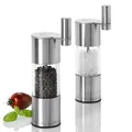 Produktbild: AdHoc Select Gewürzmühlen mit Kurbel | 2-er Set manuelle Salz- & Pfeffermühle mit Getriebe | 12-stufige Präzisions-Mahlgradeinstellung | Keramikmahlwerk für hartes Mahlgut | 20cm