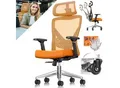 Produktbild: KESSER® Bürostuhl mit verstellbaren Armlehnen Drehstuhl mit Lendenwirbelstütze Rückenschonend Schreibtischstuhl ergonomisch mit Kopfstütze Office Chair Wippfunktion bis 125° mit 5x Gummirollen