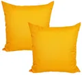 Produktbild: JACK 2er Set Outdoor Kissenhülle Kissenbezug 50x50cm Wasserfest Sitzkissen Lounge Kissen Garten Stuhl Lotus Effekt, Farbe:Gelb