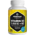 Produktbild: Vitamin D3 K2 5000 I.E./100 \µg hochdosiert Tabl. 180 St