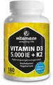 Produktbild: Vitamaze GmbH Vitamin D3 K2 5000 I.E. hochdosiert Tabletten 180 Stück - 180 Tabletten 18662440