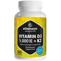 Produktbild: VITAMIN D3 K2 5000 I.E./100 μg hochdosiert Tabl. 180 St