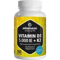 Produktbild: 2x VITAMIN D3 K2 5000 I.E./100 µg hochdosiert Tabl. 180 ST