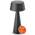 Produktbild: SIGOR Solino graphitgrau - Solar-LED Akku-Tischlampe mit Magnetgelenk & Doppelladefunktion (Solar & USB-C), dimmbar & kabellos, IP44 Outdoor-Tischleuchte, bis 6,5 h Leuchtdauer