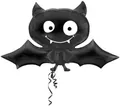 Produktbild: amscan 2720975 SuperShape Schwarze Fledermaus Folienballon P35 verpackt 104 cm x 60 cm, Multi, one Size