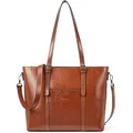Produktbild: BOSTANTEN Damen Ledertaschen Shopper Schultertasche, Frauen Designer Handtasche 14 15.6 Zoll Laptoptasche Tote Bag Braun