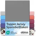 Produktbild: etérea Himmlische Qualität Spannbettlaken etérea Comfort Jersey Topper Spannbettlaken, Jersey, Gummizug: rundum, (1 Stück) grau 160 cm x 200 cm