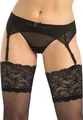 Produktbild: Teyli Strumpfhalter Damen - Strumpfgürtel für Damen aus Mesh - Strapsgürtel im Klassischen Schnitt - Garter Suspender Belt Schwarz XL