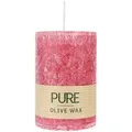 Produktbild: PURE OLIVE WAX, Karminrot, vegane Stumpenkerze, WENZEL, 90/60 mm, Brenndauer ca. 26h