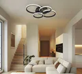 Produktbild: Deckenleuchte Designlampe Deckenlampe LED Dimmer Kristall Ringe beweglich B 65cm