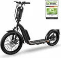 Produktbild: E-Scooter mit Straßenzulassung - XI-1200-S - LongRange 20Ah, Elektro Scooter mit ABE, eKFV Zulassung, Elektroroller Faltbar, Roller EScooter - schwarz
