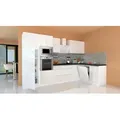 Produktbild: Respekta Eckküche grifflos, Weiß, Holzwerkstoff, 1,5 Schubladen, nur wie online abgebildet bestellbar, seitenverkehrt montierbar, 345x172 cm, Made in Germany, links aufbaubar, rechts aufbaubar, Küchen, Eckküchen, Eckküchen mit Geräte