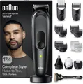 Produktbild: Braun All-In-One Bartpflege Bodygroomer Set, 17-in-1 Barttrimmer / Bartschneider, Nasenhaartrimmer, Trimmer/Haarschneider Herren, Haarschneidemaschine, 100 Min. kabellose Laufzeit, MGK7491