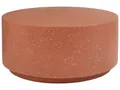Produktbild: BELIANI Beistelltisch Hellrot Leichtbeton und Glasfaser Rund  90 cm Terrazzo Optik Modern Outdoor & Indoor Couchtisch Wohnzimmer Ausstattung Möbel