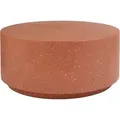 Produktbild: Beistelltisch Hellrot Leichtbeton Und Glasfaser Rund ⌀ 90 Cm Terrazzo Optik Modern Outdoor & Indoor Couchtisch Wohnzimmer Ausstattung Möbel