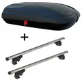 Produktbild: Dachbox VDPBA320 320Ltr carbonlook abschließbar + Dachträger VDPLION2 kompatibel mit für Nissan X-Trail (T32) (5 Türer) ab 13