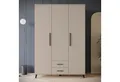 Produktbild: INOSIGN Kleiderschrank Lagos, Garderobe Schlafzimmerschrank Wäscheschrank Bestseller (in 2 Farben und 2 Breiten erhältlich) Moderner Drehtürenschrank, Breite 134 cm, 3 Türen, 2 Schubladen