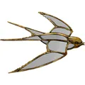 Produktbild: Kare Design Wandobjekt Swallow Mirror, Gold, Wandschmuck, Schwalben Motiv, Vintage, 25x37x3 cm (H/B/T)