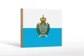 Produktbild: Holzschild Flagge San Marinos 18x12 cm Flag of San Marino Deko Schild