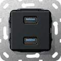 Produktbild: Gira USB 3.0 A 2f K-Peitsche Einsatz Schwarz 568510 (568510)