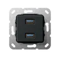 Produktbild: Gira USB 3.0 A 2fach sw matt 568510 Kommunikationstechnik USB