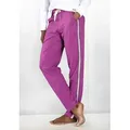 Produktbild: Homewearhose H.I.S, Damen, Gr. 32/34, N-Gr, lila (beere), Trikot, Obermaterial: 77% Baumwolle, 20% Polyester, 3% Elasthan, unifarben mit Farbeinsätzen, Basic, bequem lang, Hosen, -Loungehose mit seitlichen Streifen und Eingrifftaschen, Loungewear