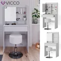 Produktbild: Schminktisch Frisiertisch Frisierkommode Laura Weiß Hocker 70x136 cm Vicco