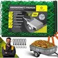 Produktbild: Kesser - Anhängernetz feinmaschig mit Haken Hängernetz mit Spannseil, Netzkordel & 8mm Randverstärkung für Ladungssicherung Grün / 200 x 300cm