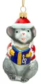 Produktbild: SIKORA singende Maus besondere Weihnachtskugel Glas Christbaumschmuck Deko Figur Weihnachten Anhänger Ornament - Meisterstücke - BS722, Variante:grau - stehend