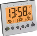 Produktbild: TFA Dostmann Digitaler Wecker, 60.2561.55, automatische Nachtbeleuchtung, Funk-Wecker, Temperatur, Wochentag und Datum, Aluminium-Optik, Silber, (L) 99 x (B) 90 x (H) 42 mm
