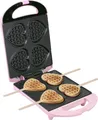 Produktbild: Bestron Waffeleisen für Herzwaffeln am Stiel Waffelmaker mit Stäbchen zum Backen