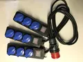 Produktbild: 1 Stück  CEE Adapter Starkstrom  16 A Stecker / 3 X 3-fach Steckdosenleiste IP44