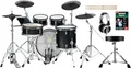 Produktbild: XDrum DD-670 Mesh E-Drum Kit - elektronisches Schlagzeug mit echter HiHat - Pads aus Holz mit Mesh Heads - 720 Sounds - inklusive Hardware, Hocker, Kopfhörer und Sticks - Black Sparkle