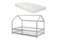Produktbild: en.casa Hausbett, »Hesel« Montessori Bett Kiefernholz Grau 140 x 200 cm