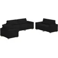 Produktbild: vidaXL 3-tlg. Sofagarnitur mit Kissen Schwarz Stoff