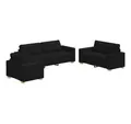 Produktbild: vidaXL Sofa Sofa Set mit Kissen mit Kissen Schwarz Stoff, 3 Teile