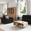 Produktbild: 3-teiliges Sofaset mit Kissen aus schwarzem Stoff