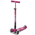 Produktbild: Micro Maxi Deluxe Foldable LED Scooter Kinder Roller Cityroller Faltbar Berry